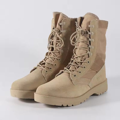 Outdoor sports combat boots lightweight waterproof non slip wear resistant desert boots hiking high top tactical shoes