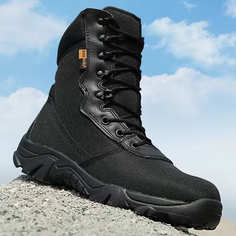 Men Outdoor Safety Shoes Puncture-proof Nail Soles Tanned Cowhide Combat Tactical Boots And Black Martin Boots