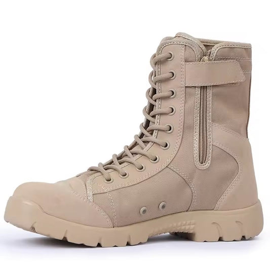 Men Side Zip Safety Desert Boot Tactical Botas Shoes Hiking Camping Combat Boots