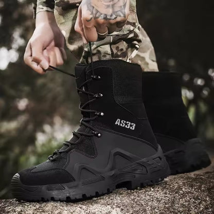 Men Black Desert Boots Botas De Cuero Black Brown Tactical Combat Boot