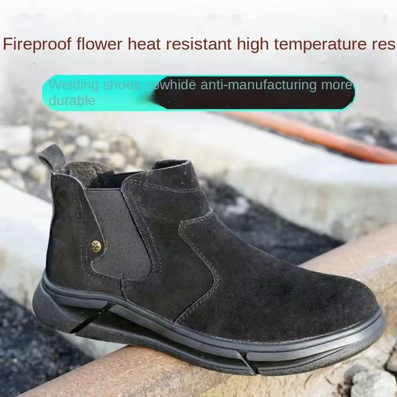 Wholesale Industrial Construction Cow Leather Function Shoes Trainers Protective Work Safety Shoes Men