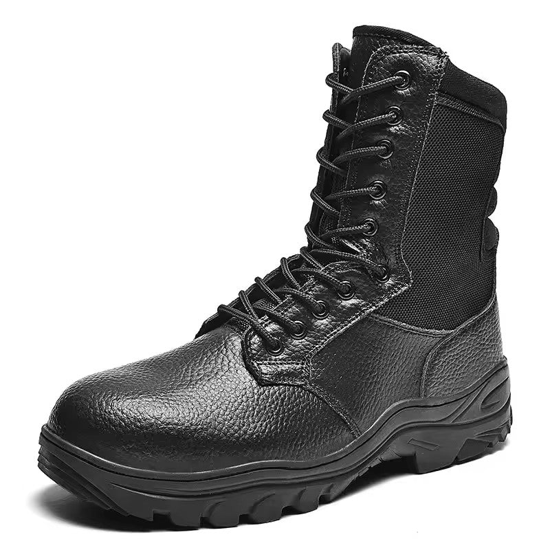 Men Outdoor Safety Shoes Puncture-proof Tanned Cowhide Combat Tactical Boots And Black Martin Boots